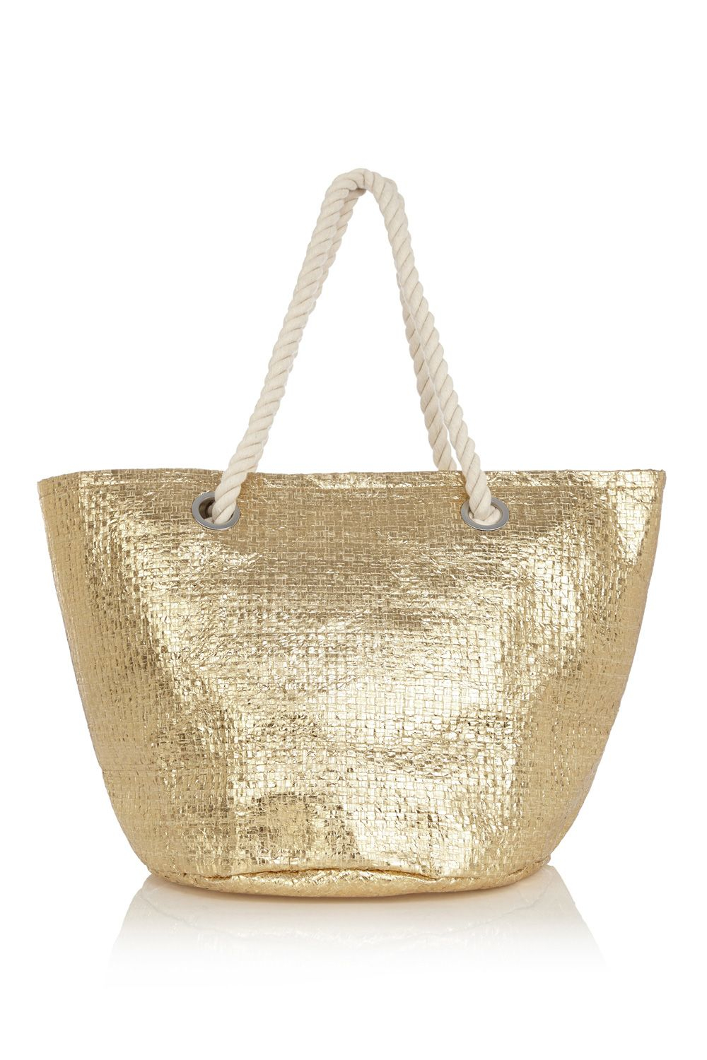Oasis Straw Shopper Bag in Gold | Lyst