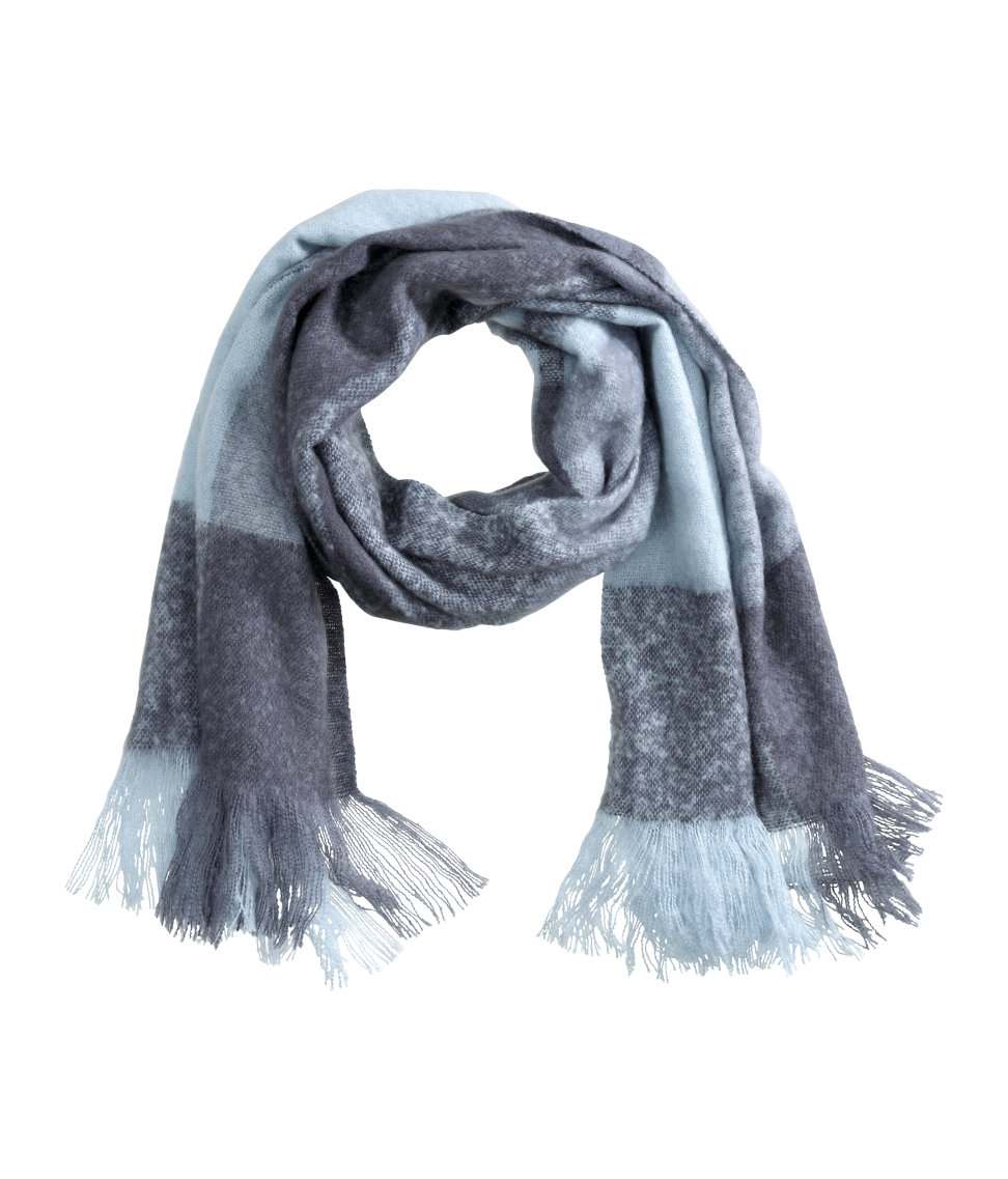 Lyst - H&M Checked Scarf in Blue