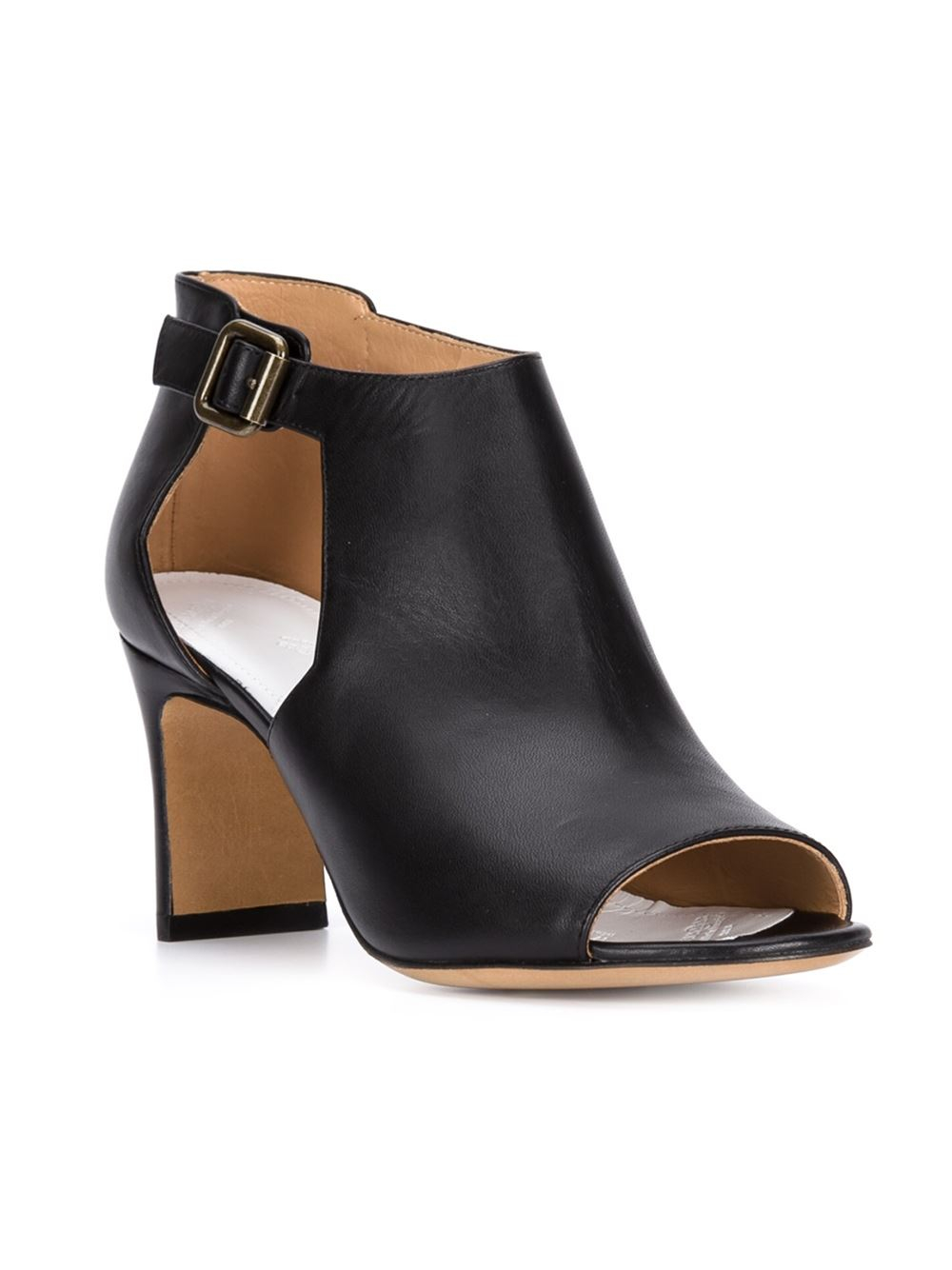 black cut out sandals