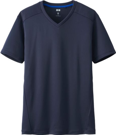 Uniqlo Men Dry Ex V Neck Short Sleeve T-Shirt in Blue for Men (NAVY) | Lyst