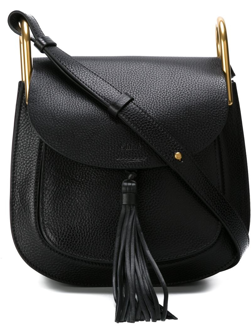 Chloé Hudson Leather Shoulder Bag in Black | Lyst