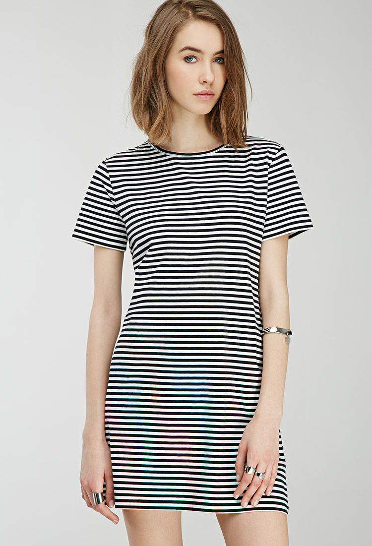 blue and white striped dress forever 21