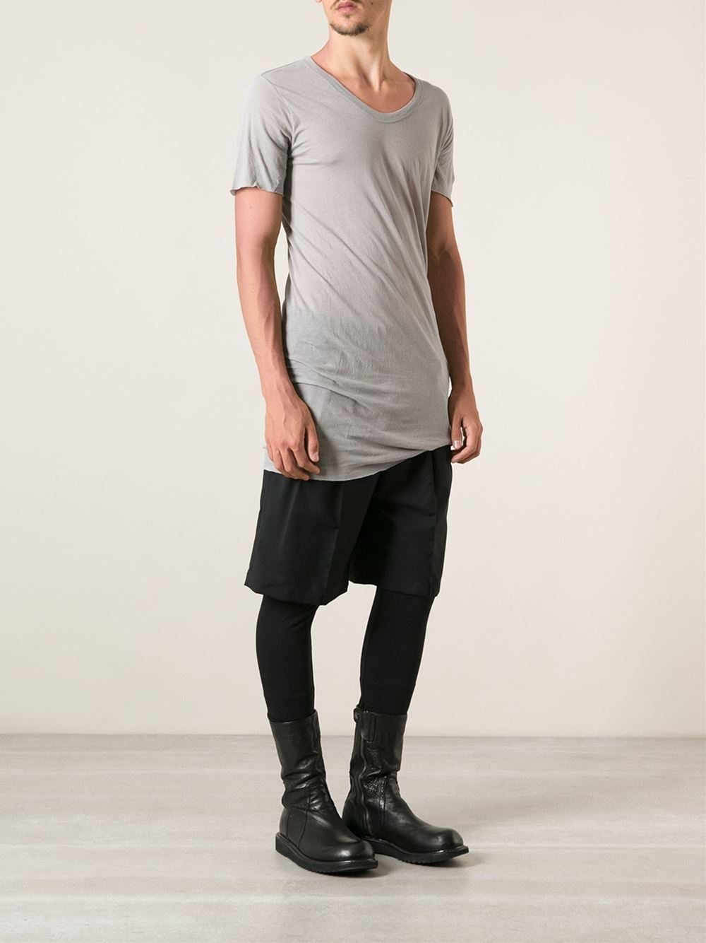 Rick owens Long Fit Tshirt in Gray for Men | Lyst