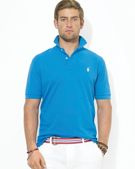 Ralph Lauren Polo Classic Mesh Polo Shirt Regular Fit in Blue for Men ...