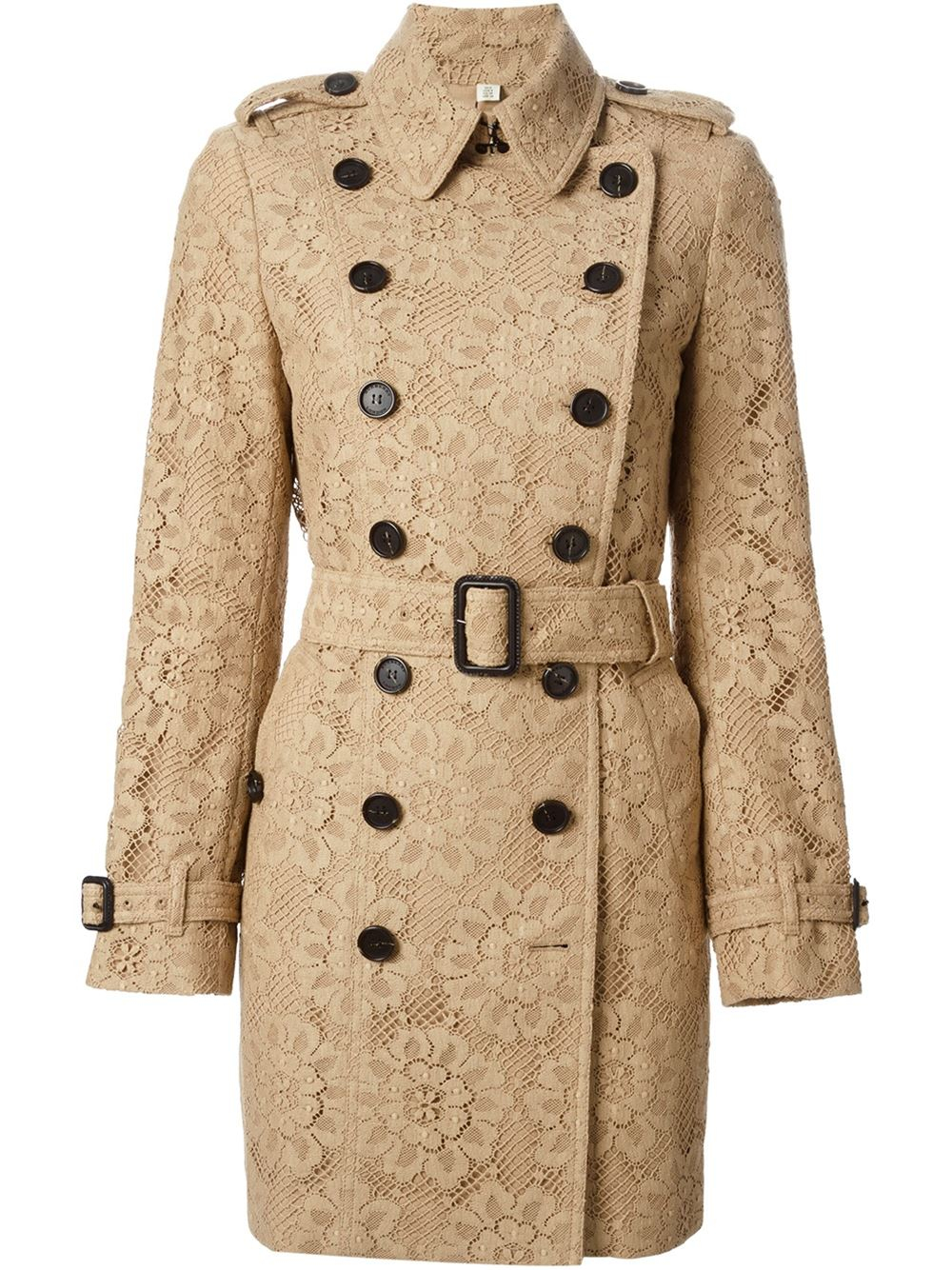 Burberry Lace Trench Coat in Brown | Lyst