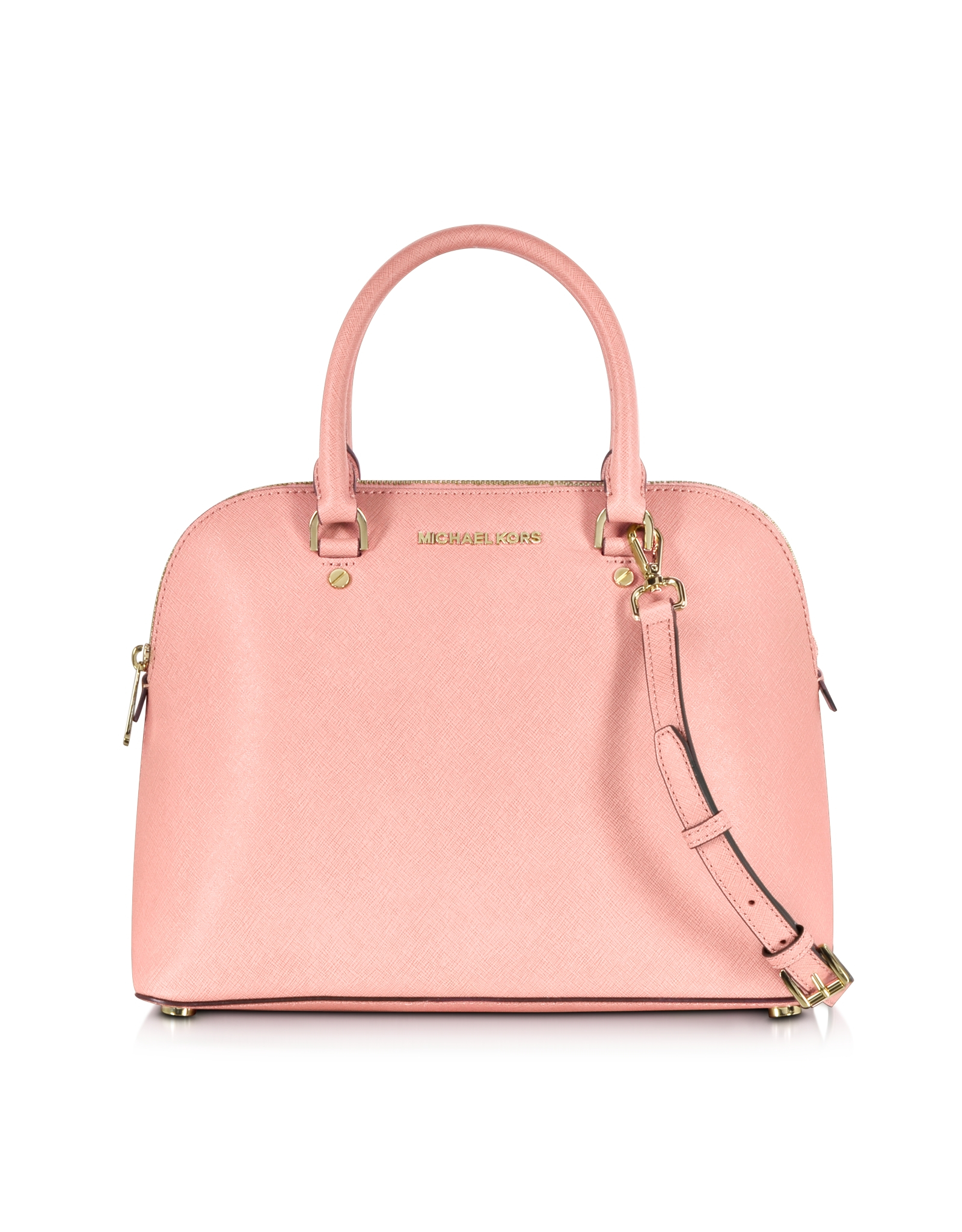 Lyst - Michael Kors Cindy Large Saffiano Leather Dome Satchel Bag in Pink