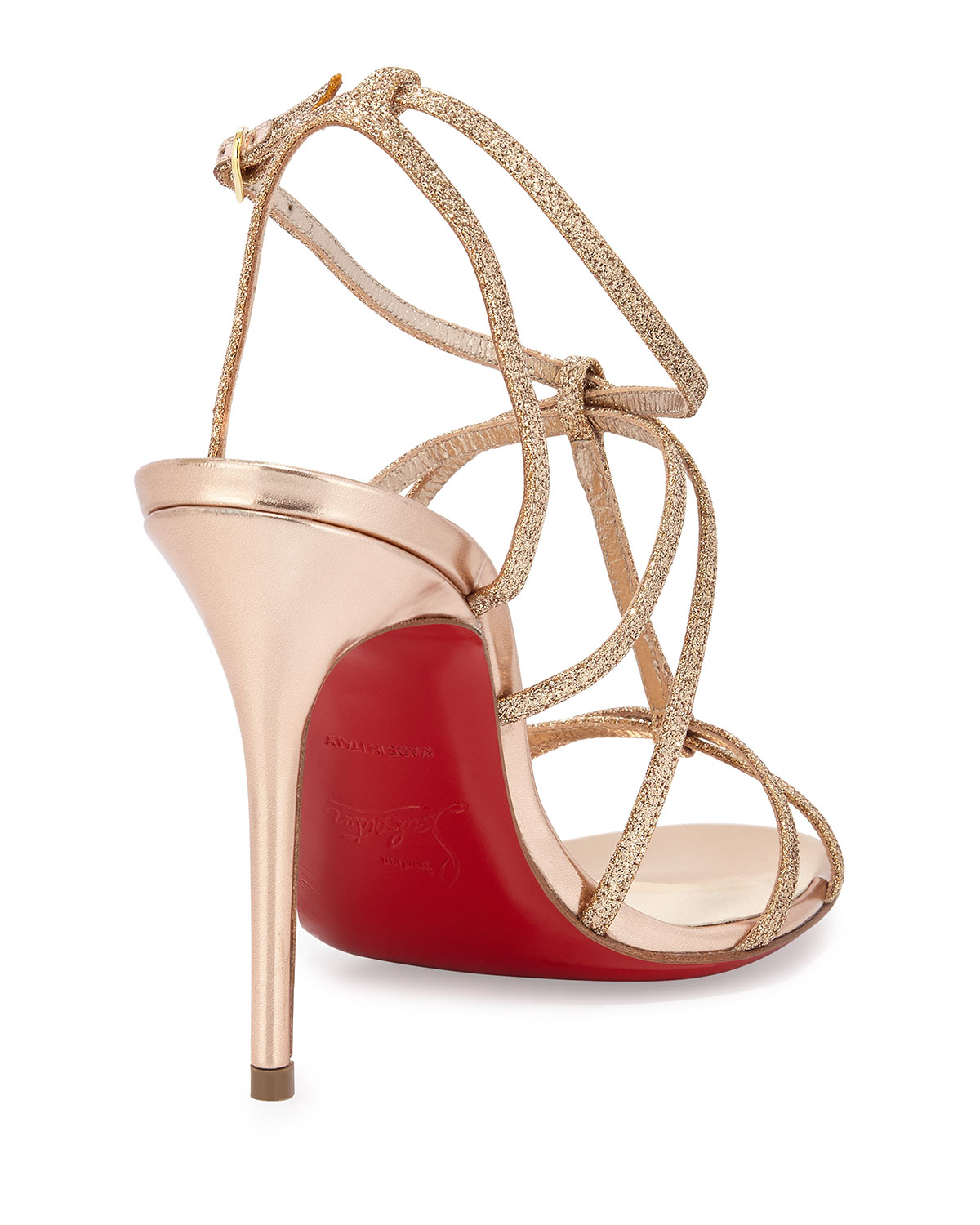 Lyst Christian  Louboutin  Youpiyou Glitter  Sandals  in Natural