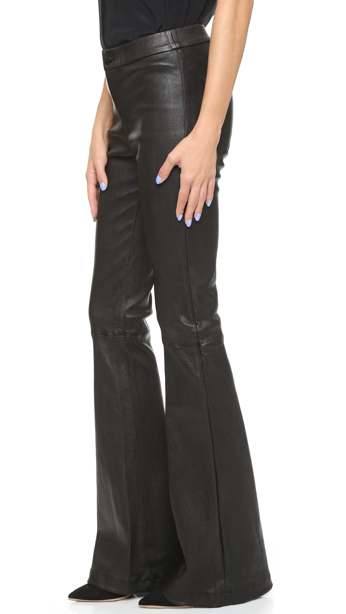 high rise black work pants