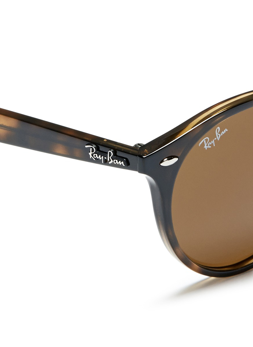 Lyst - Ray-Ban 'rb2180' Round Frame Tortoiseshell Acetate