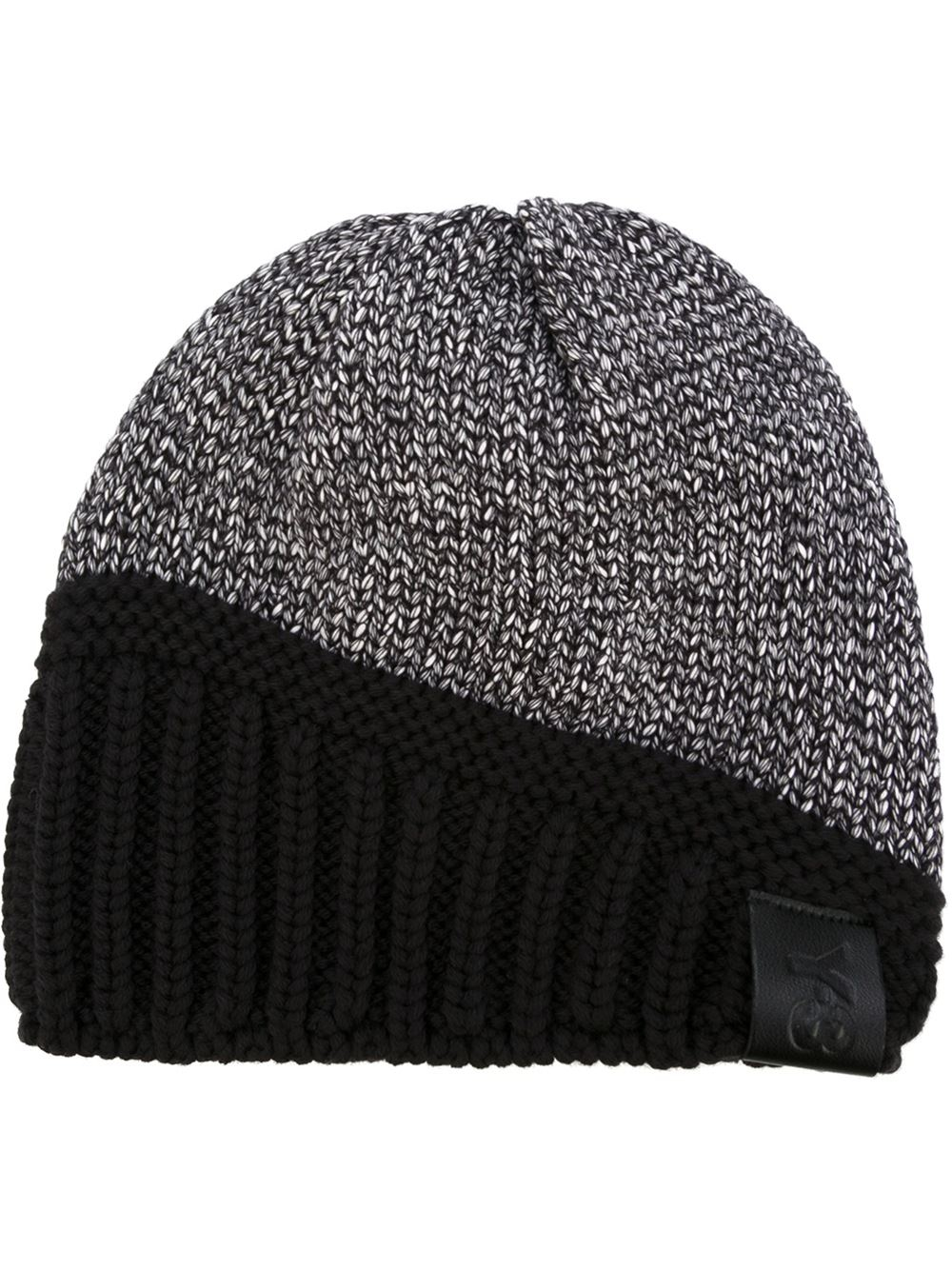 Y3 Ribbed Hem Beanie Hat in Black for Men Lyst
