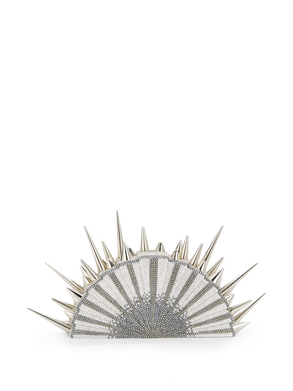 Judith leiber Tessen Austrian Crystal Spike Clutch in Silver | Lyst