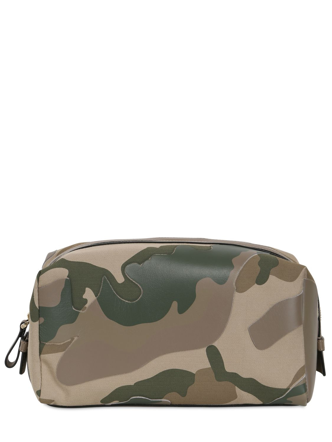 Lyst - Valentino Camouflage Nylon Leather Toiletry Bag in Green for Men