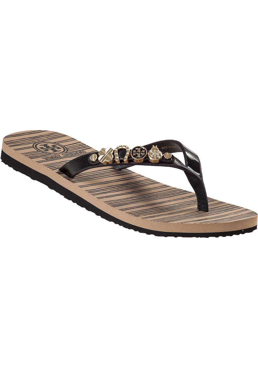 Lyst - Tory burch Kiley Flip Flop Black Leather in Black