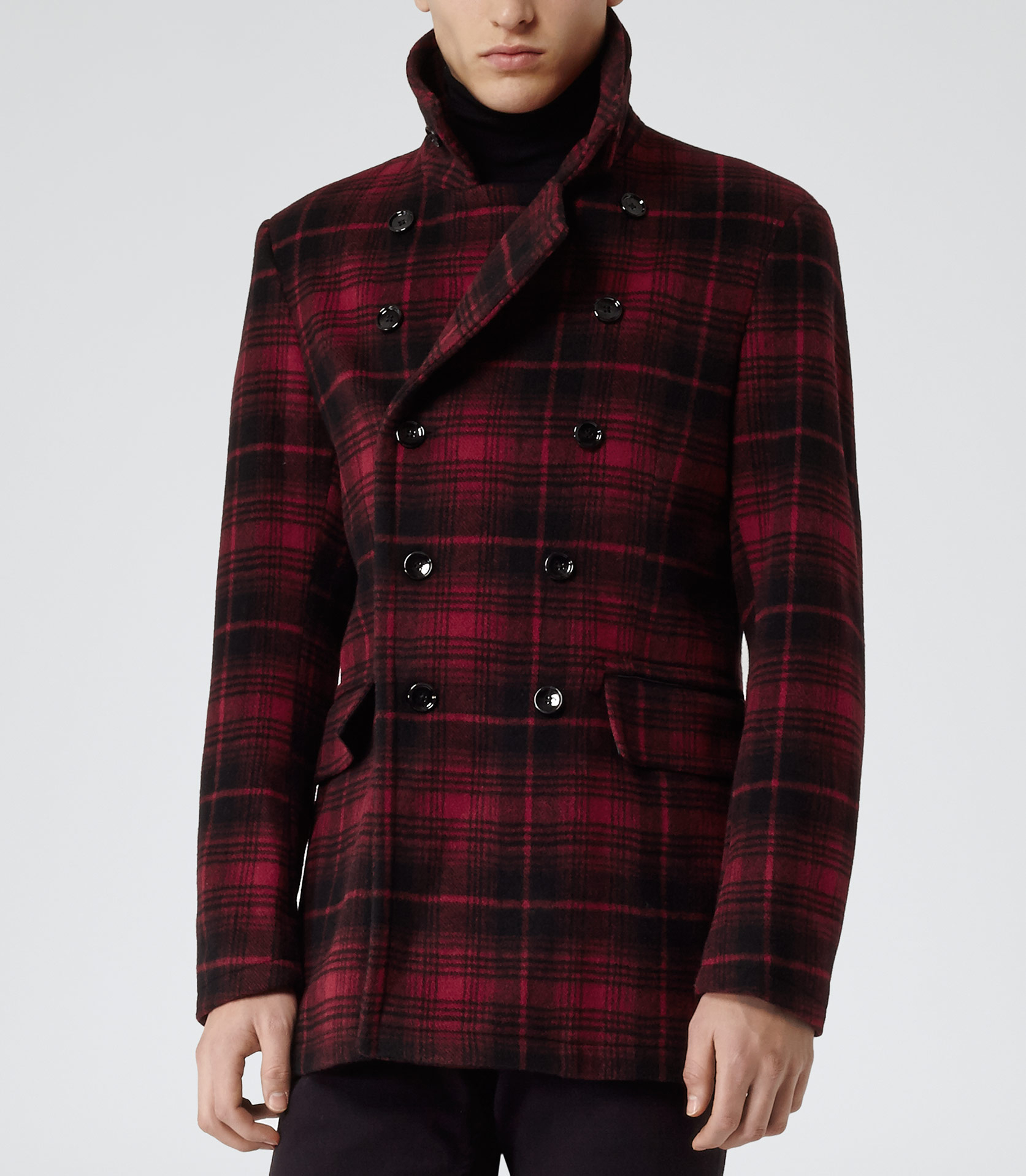 Ivar Plaid Pea Coat пальто мужское