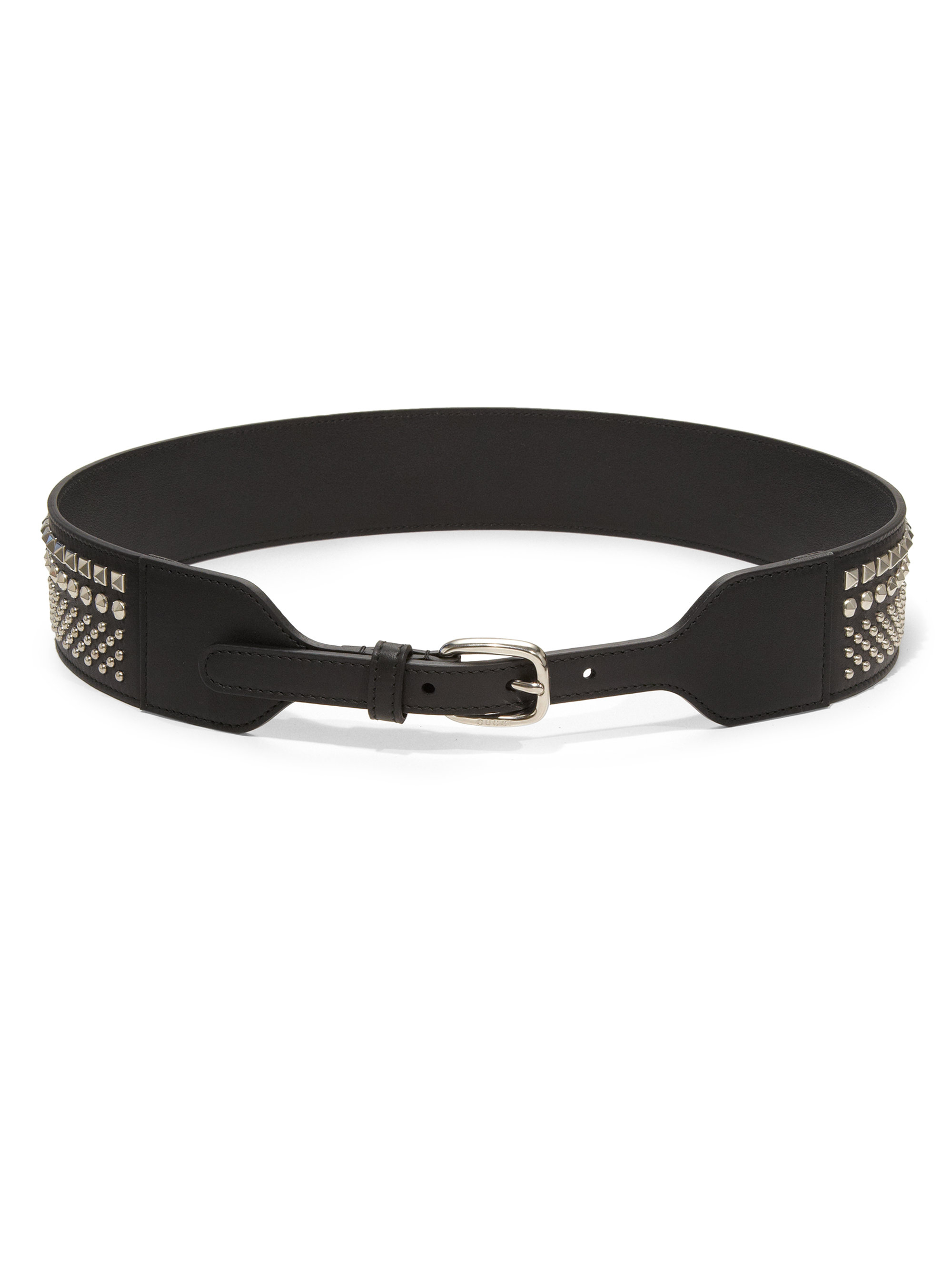 Lyst - Gucci Studded Leather Belt in Black