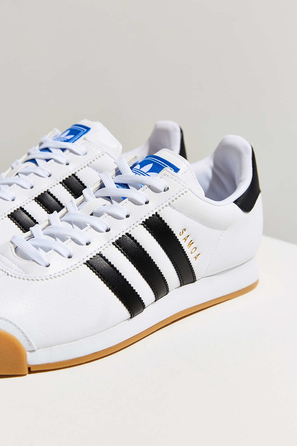 Adidas originals Samoa Perforated Gum Sole Sneaker in White | Lyst