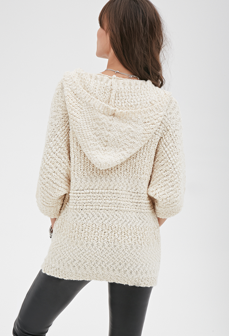 hooded knit sweater