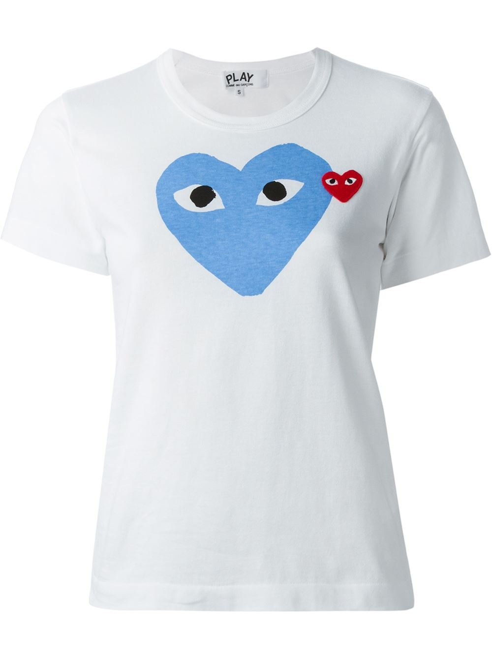 Play comme des garçons Printed Heart T-shirt in White | Lyst