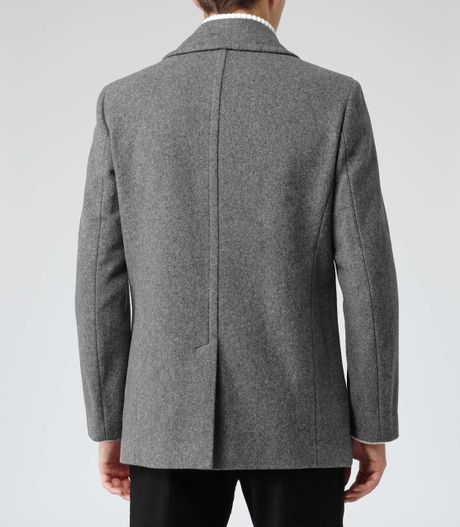 Reiss Military Double Breasted Coat in Gray for Men (mid grey) | Lyst