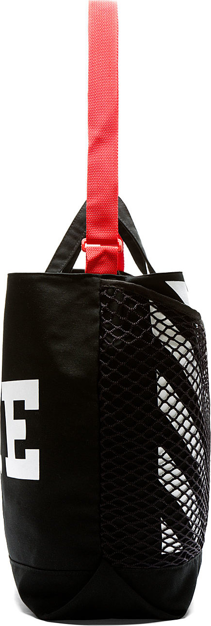 Lyst - Off-White C/O Virgil Abloh Black Mesh Overlay Tote Bag in Black