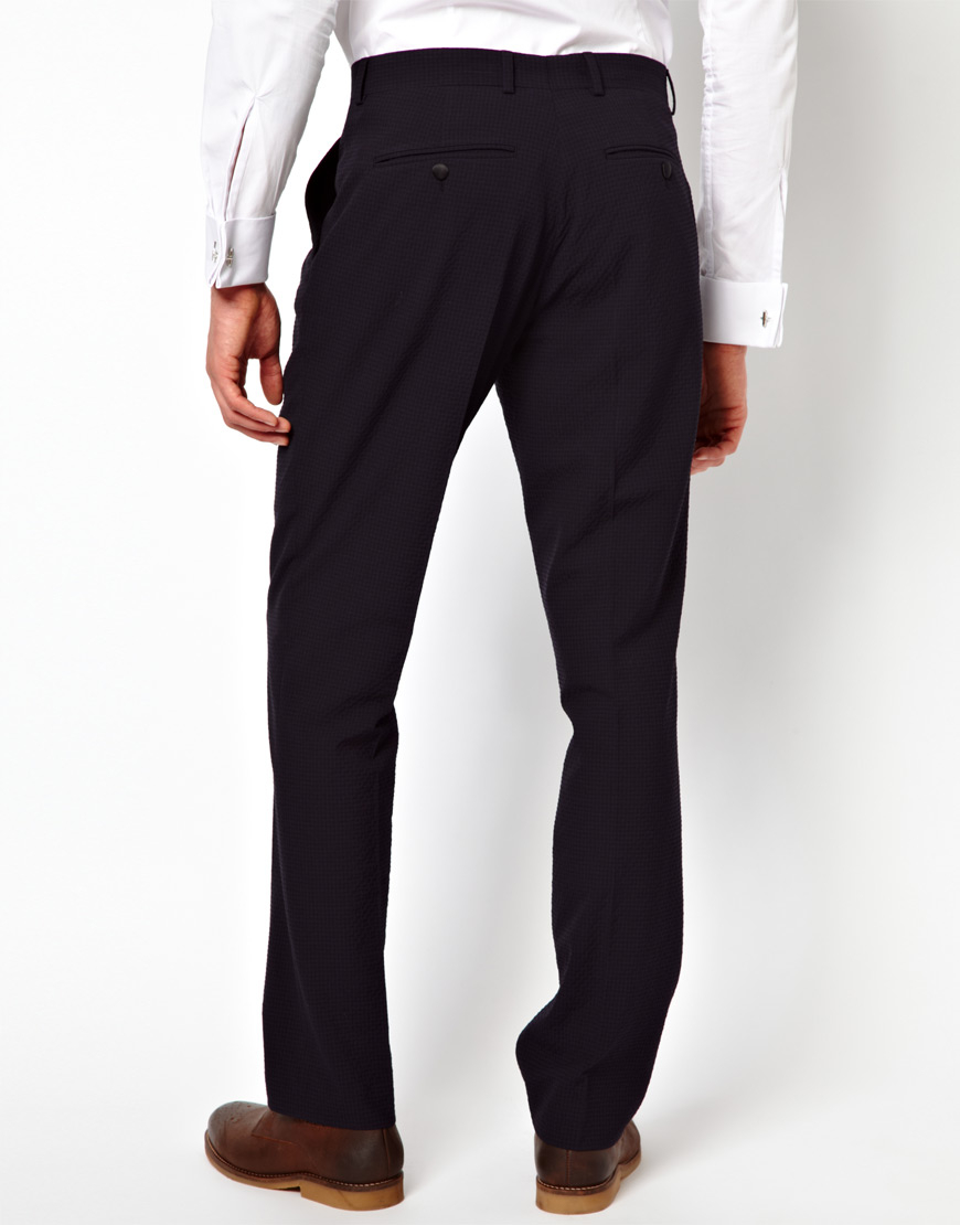 Lyst Asos Skinny Fit Suit Trousers In Fleck in Black for Men