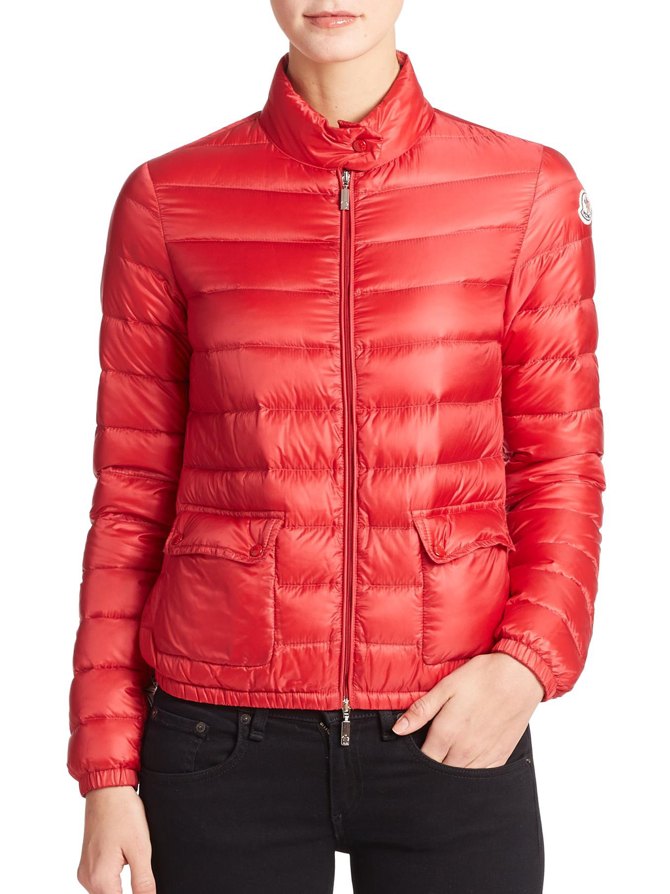 Moncler Lans Puffer Jacket in Red | Lyst