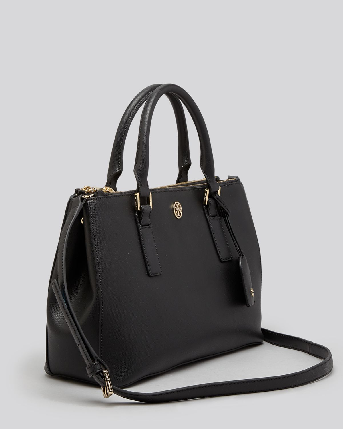 Lyst Tory Burch Robinson Mini Double Zip Tote In Brown Gallery