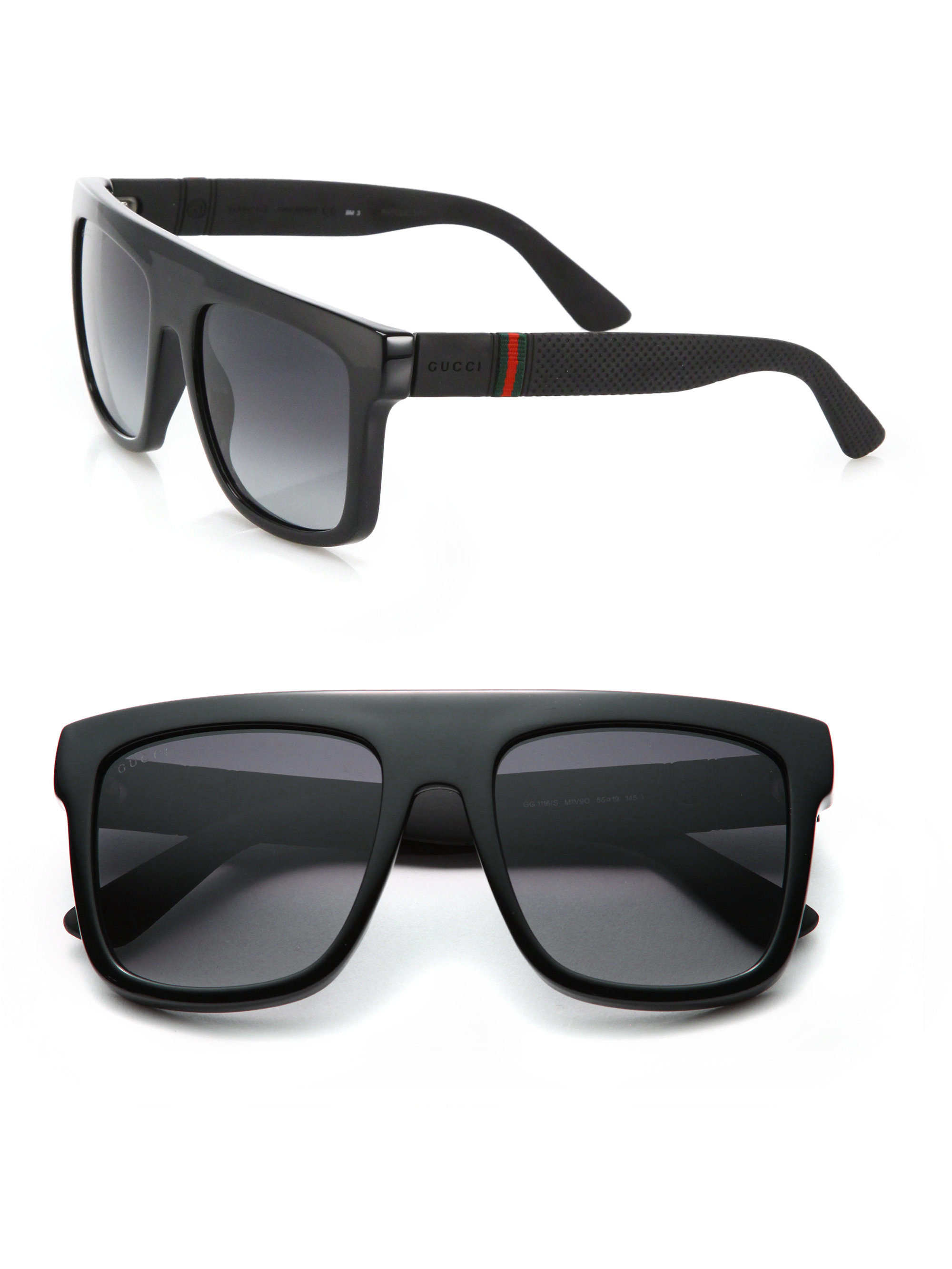 Lyst - Gucci 55mm Flat-top Injected Sunglasses in Black for Men