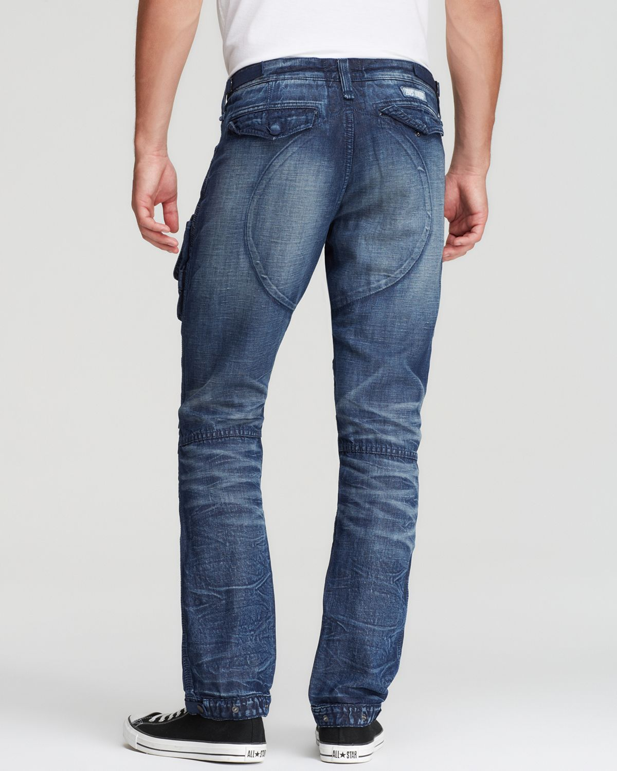 Lyst - Prps Jeans - Course Cargo Straight Fit In Distressed Medium Wash ...