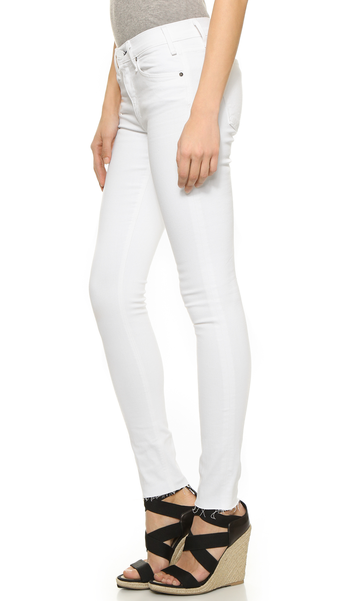 Lyst - Mcguire Denim Newton Skinny Jeans With Raw Hem - White Moon in White1128 x 2000