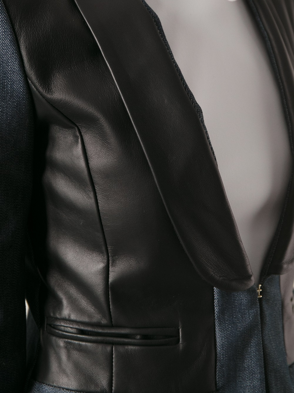 Faux Leather Trim Jacket In Black Lyst Gallery