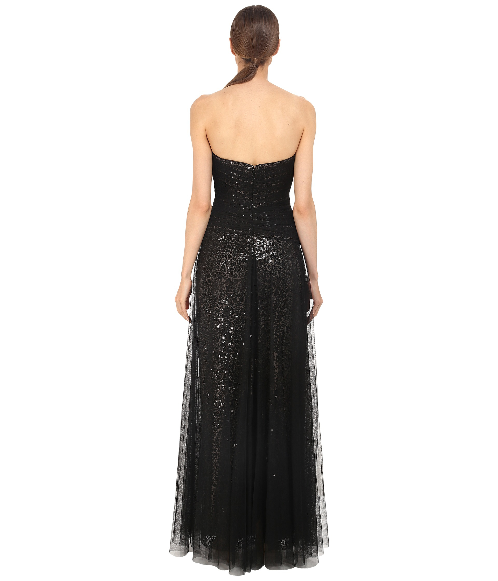marchesa notte sequin sleeveless tulle gown