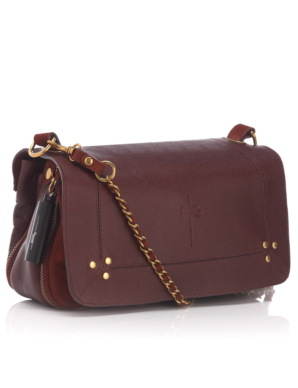 J R Me Dreyfuss Bordeaux Leather Bobi Shoulder Bag In Purple Bordeaux