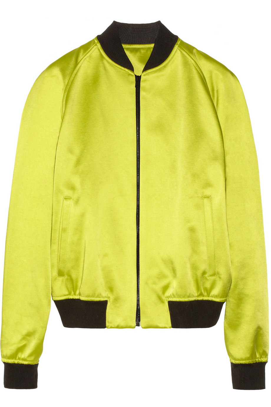 Lyst - Jonathan saunders Ryder Bonded Satin Bomber Jacket in Yellow