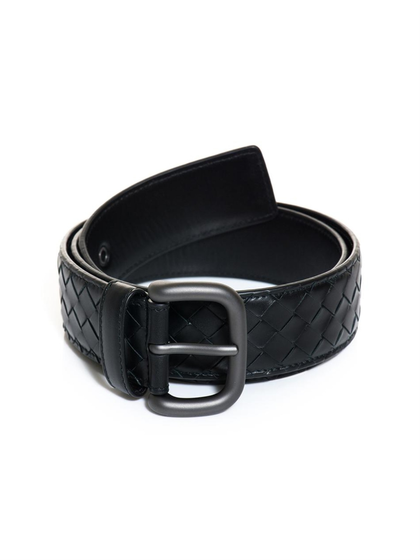 Bottega veneta Intrecciato Leather 4Cm Belt in Black for Men | Lyst