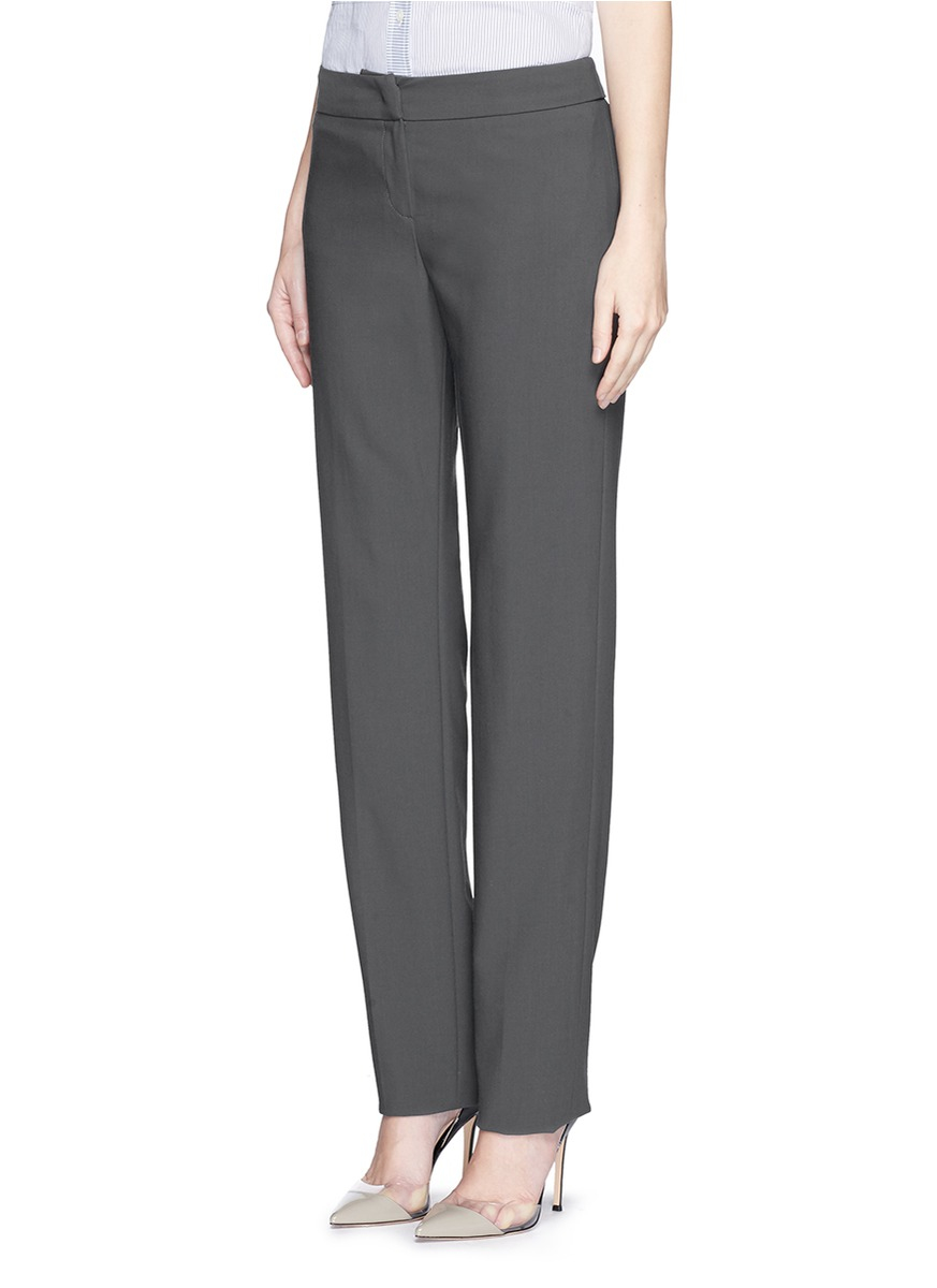 Armani Wool Suiting Fabric Pants in Gray | Lyst