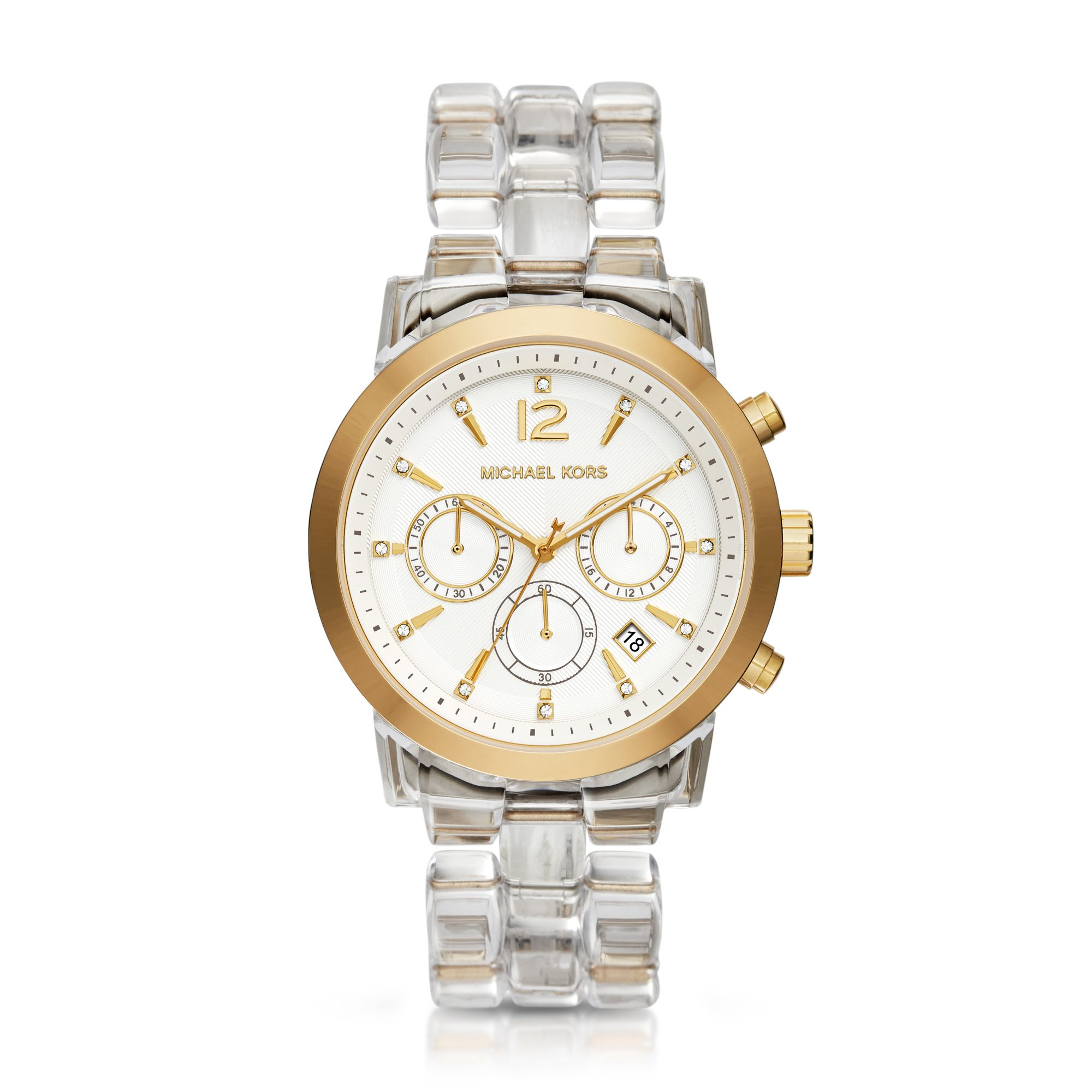 Lyst - Michael Kors Audrina Clear Acetate Watch in Metallic