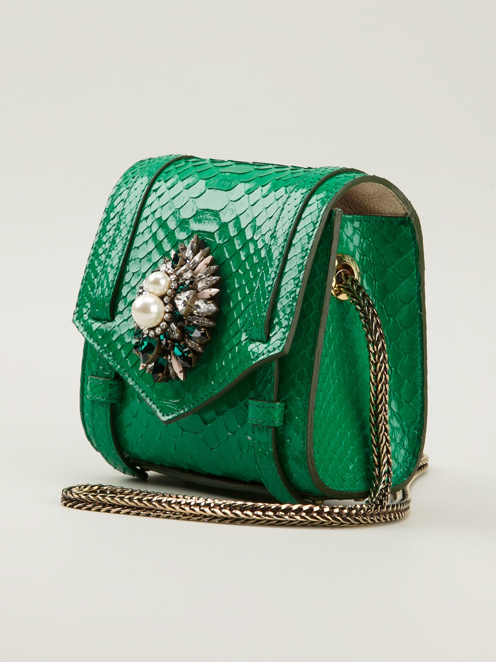 bright green shoulder bag