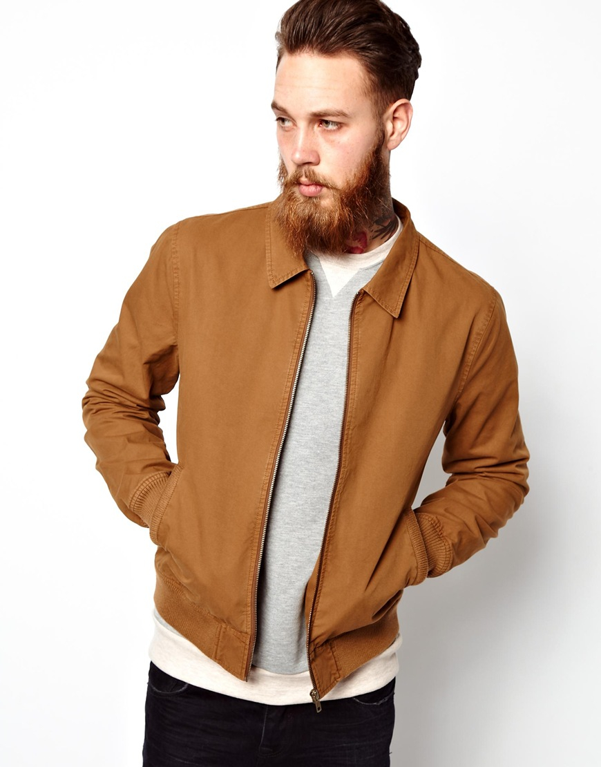 Download Lyst - Asos Harrington Jacket in Brown for Men
