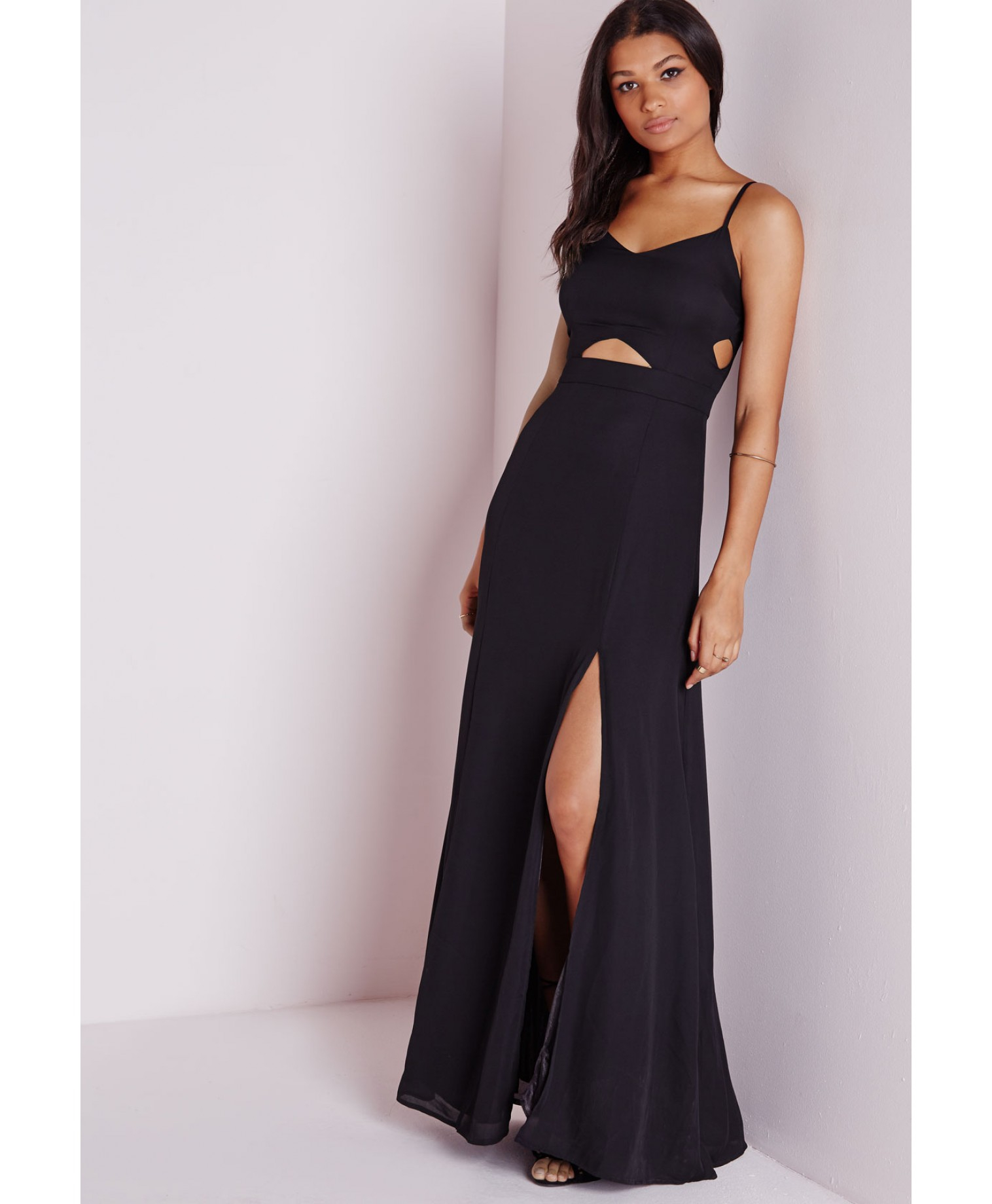 black cut out elastic hem bralet dress