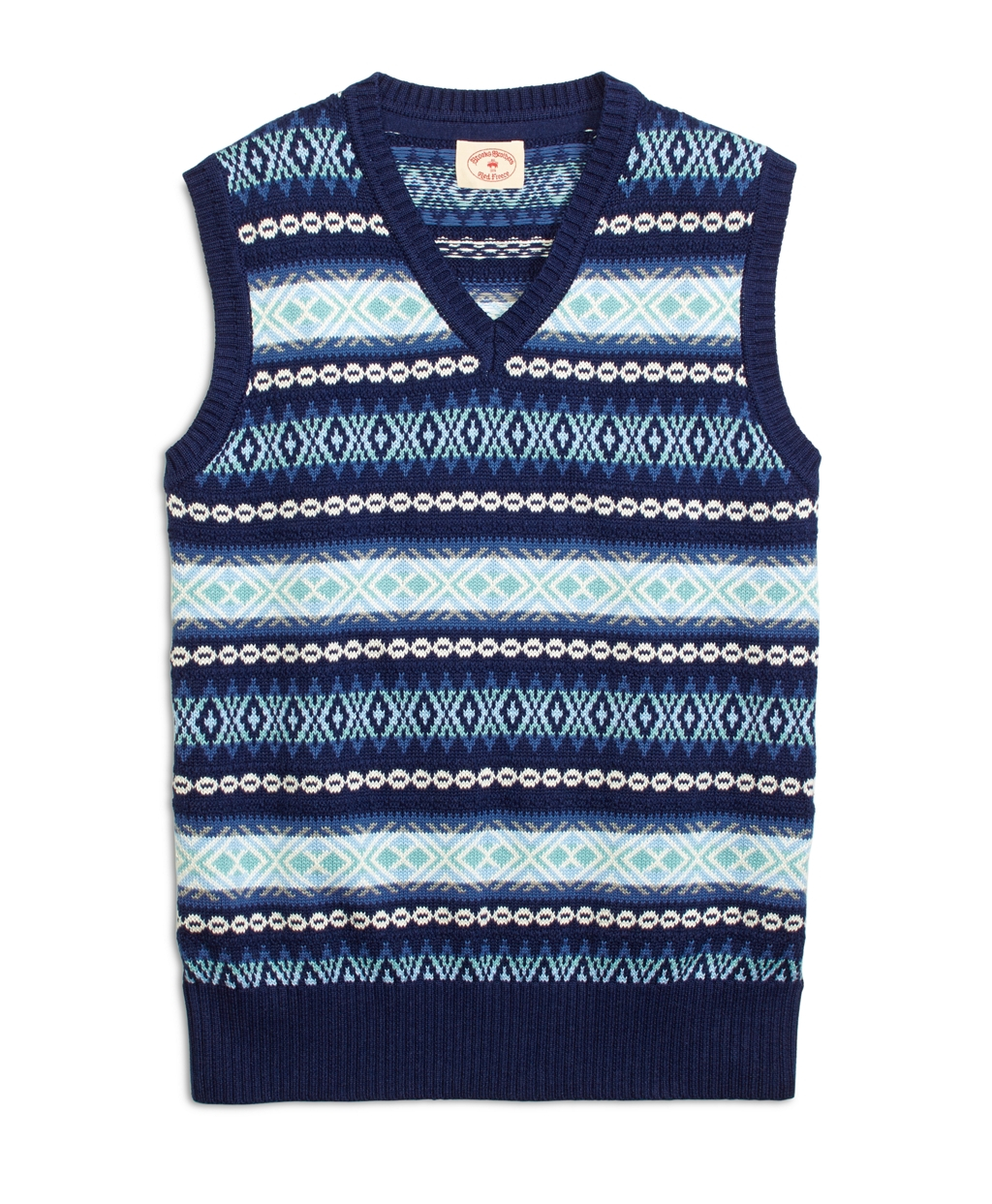 Brooks brothers Fair Isle Sweater Vest in Blue for Men | Lyst