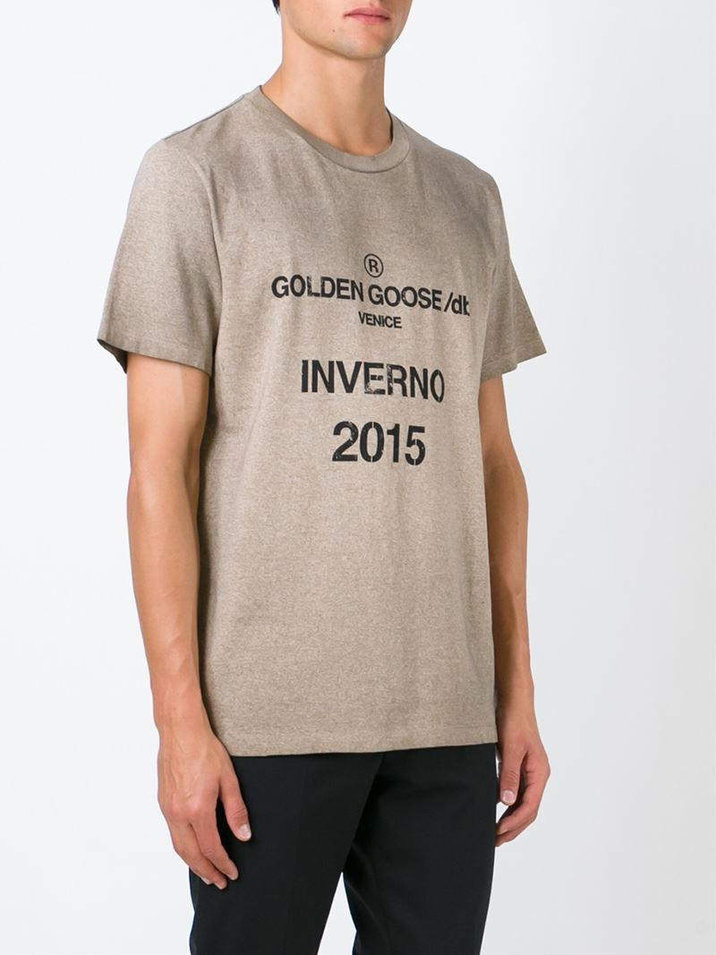 Lyst - Golden Goose Deluxe Brand Printed T-shirt in Brown for Men