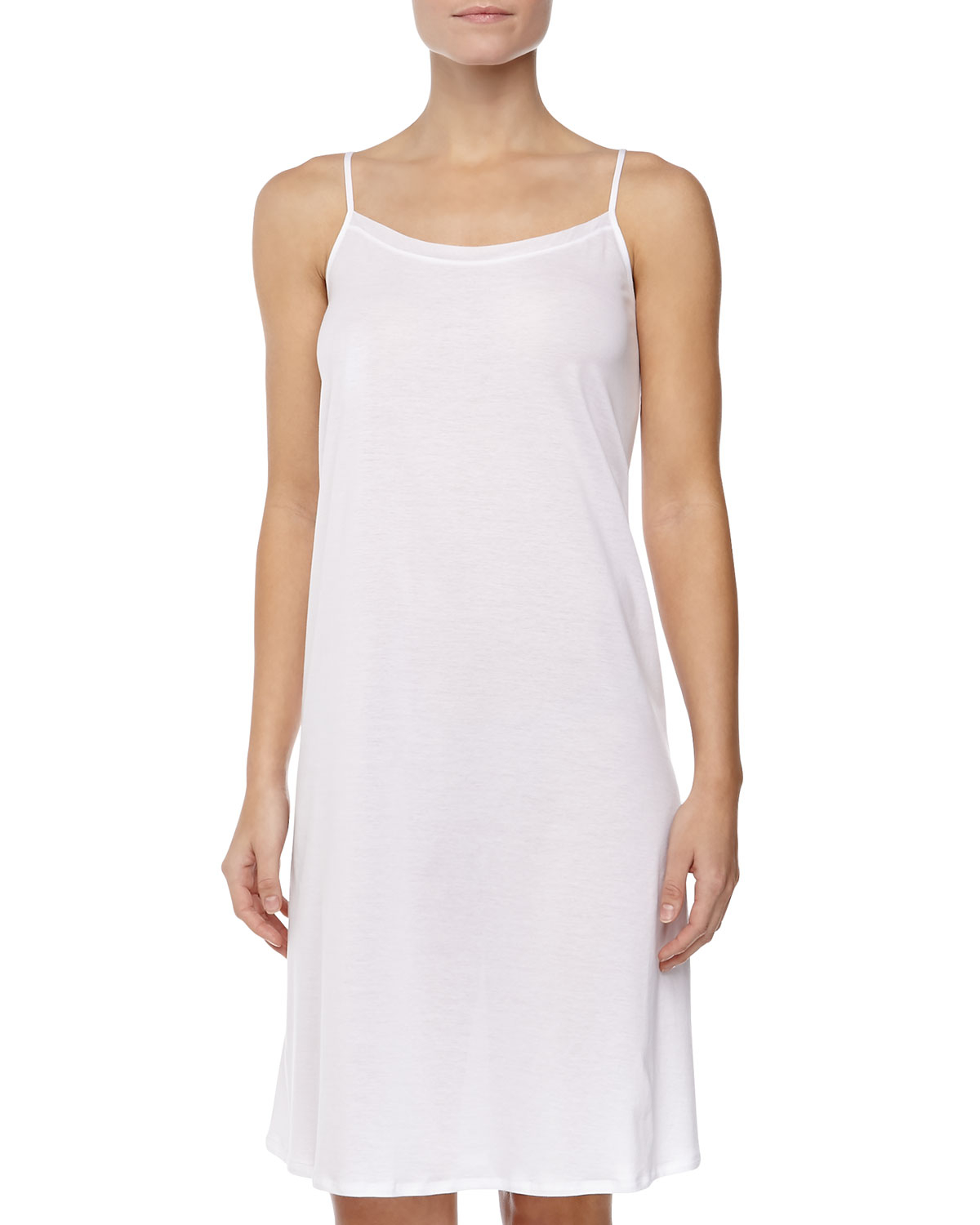 Hanro Pima Cotton Chemise in White Lyst