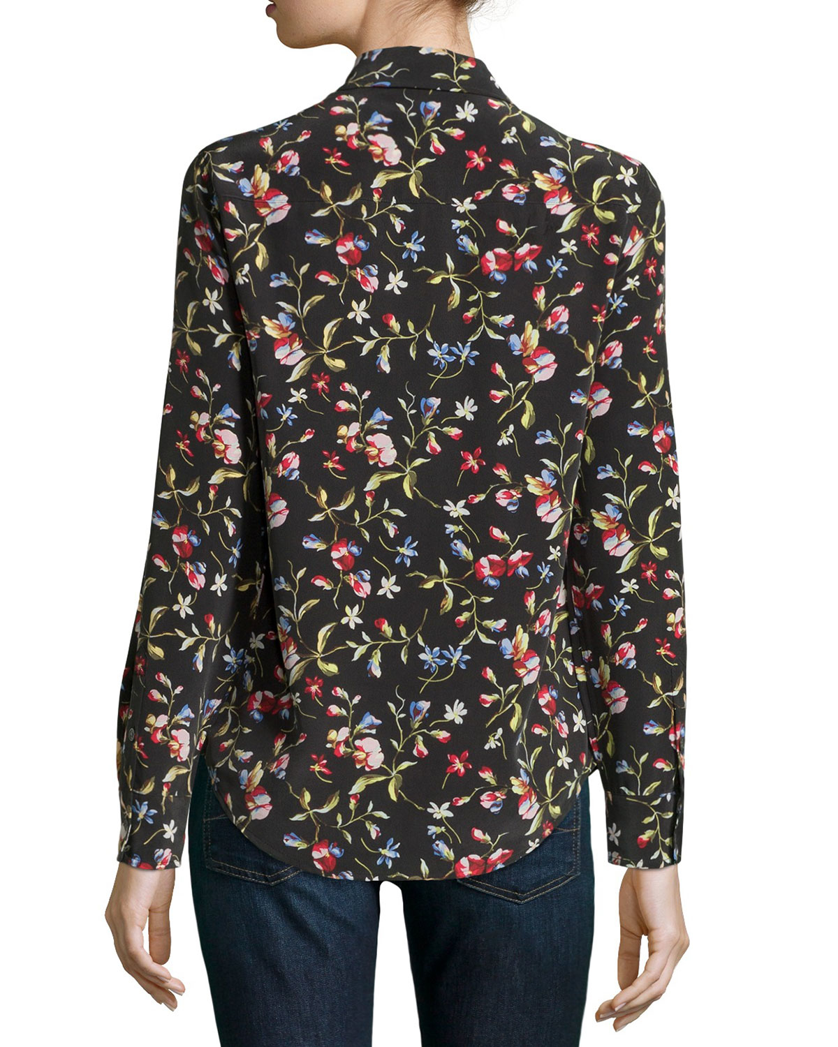 Equipment Brett Clean Floralprint Silk Blouse Lyst