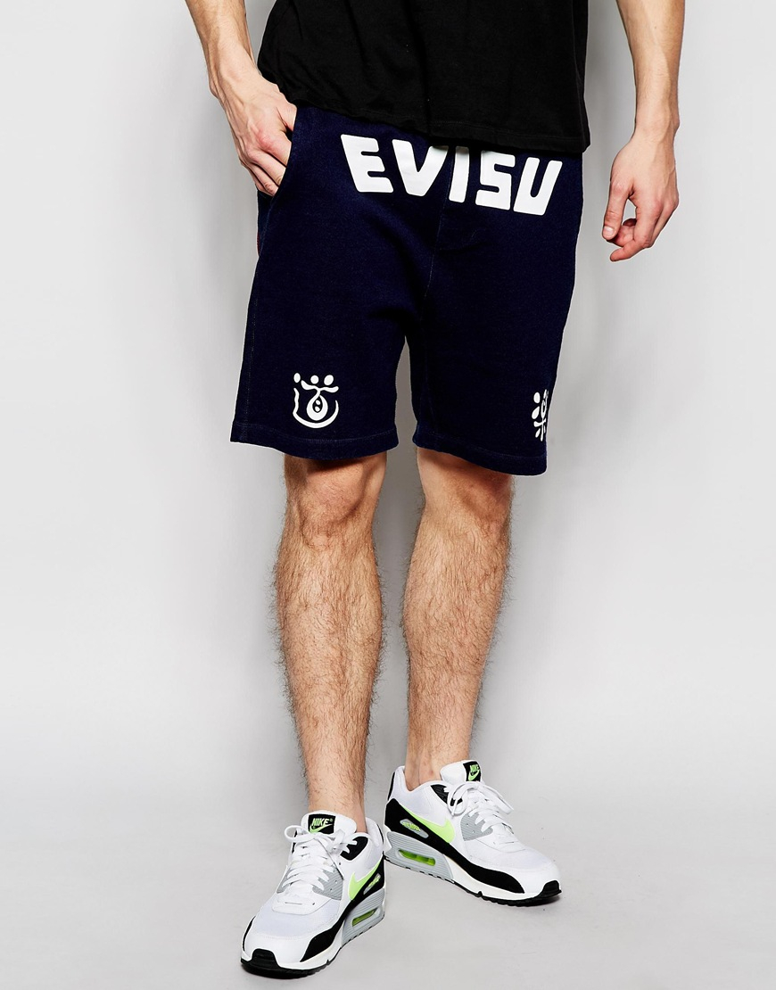 mens blue sweat shorts