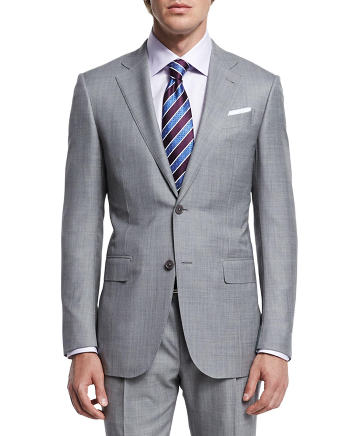 Ermenegildo zegna Sharkskin Two-piece Trofeo® Wool Suit in Gray for Men ...