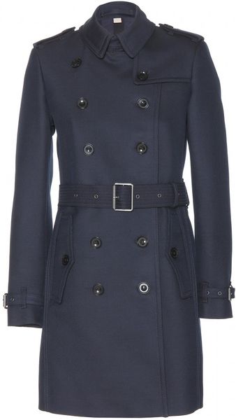Burberry Brit Bramington Cotton-Blend Twill Trench Coat in Blue (navy ...
