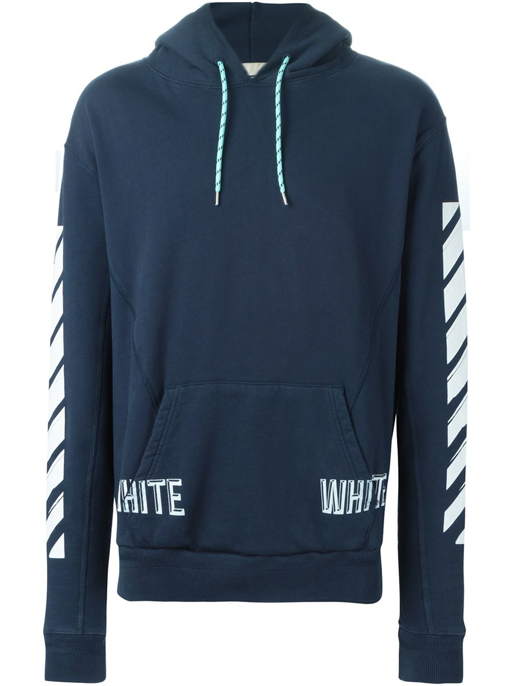 Lyst - Off-White C/O Virgil Abloh Striped Sleeve Hoodie in Blue for Men
