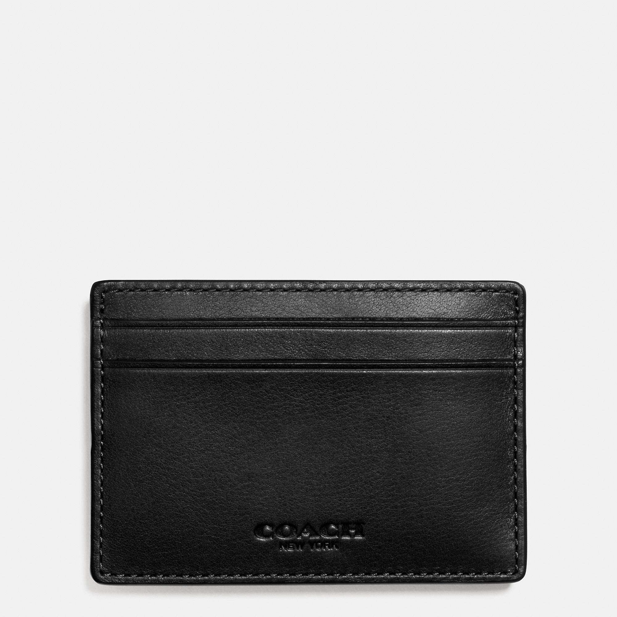 Coach Money Clip Card Case In Sport Calf Leather in Black for Men | Lyst