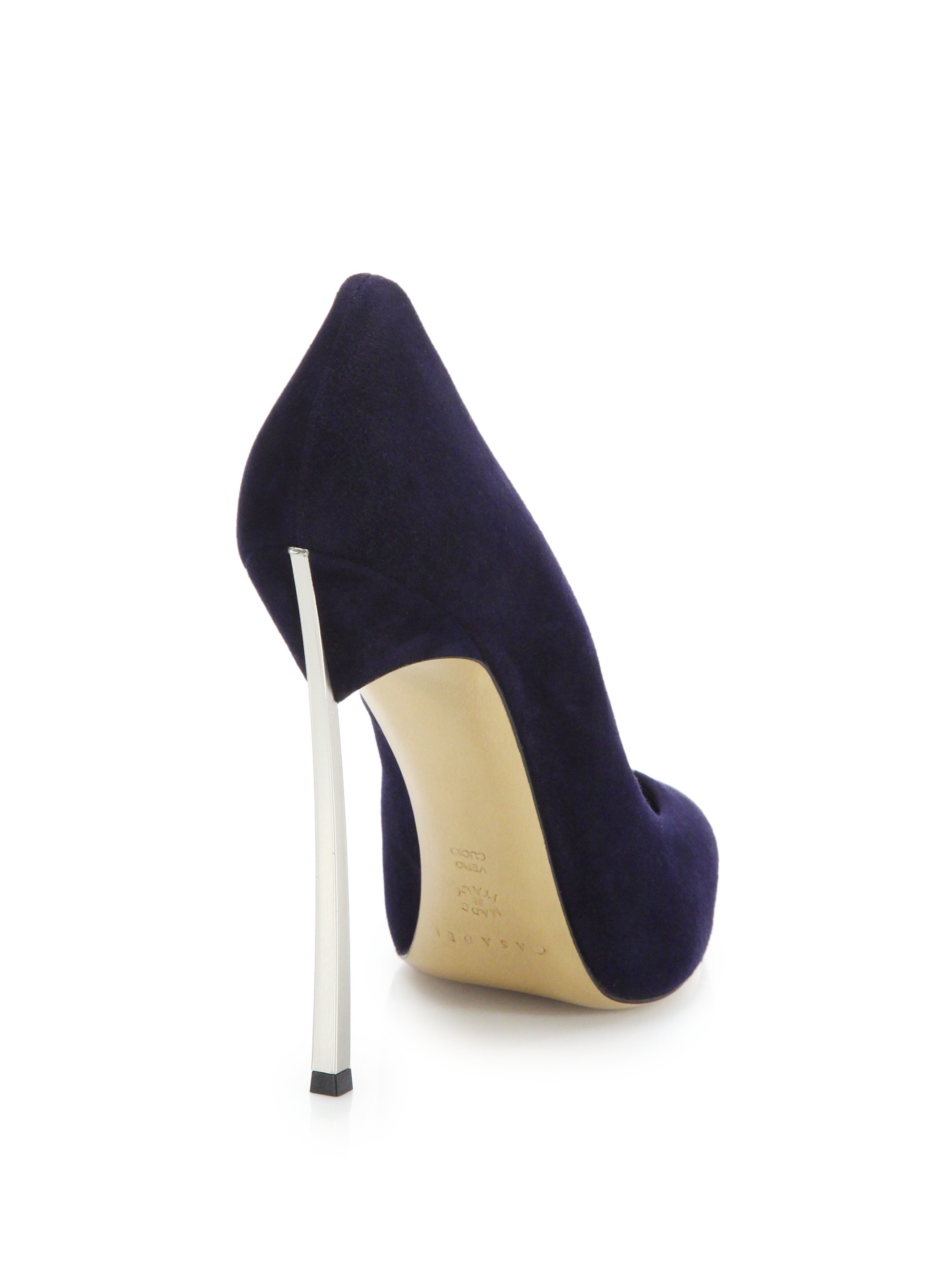 Lyst Casadei Suede Bladeheeled Pumps in Black